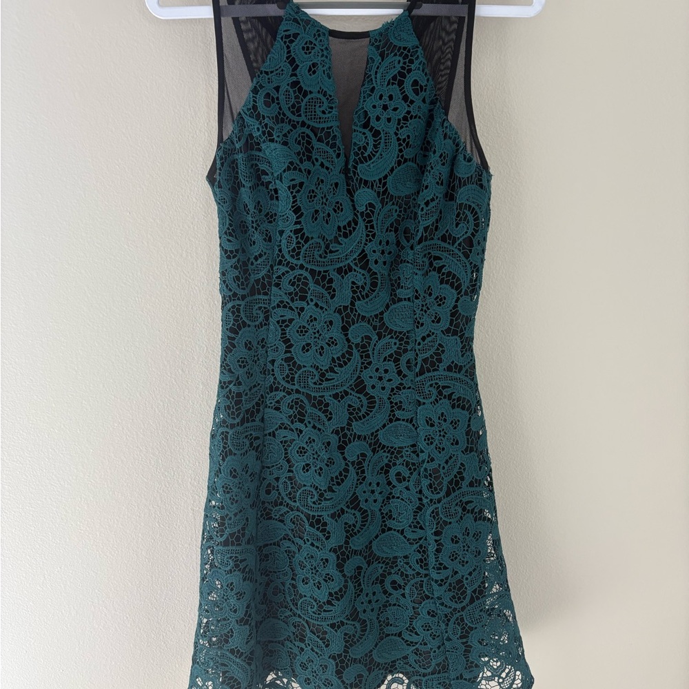 Guess Teal Lace Mini Dress